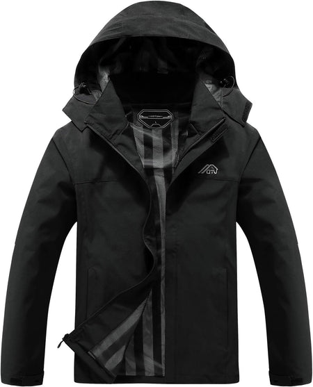 Men'S Lightweight Waterproof Hooded Rain Jacket Outdoor Raincoat Shell Jacket for Hiking Travel